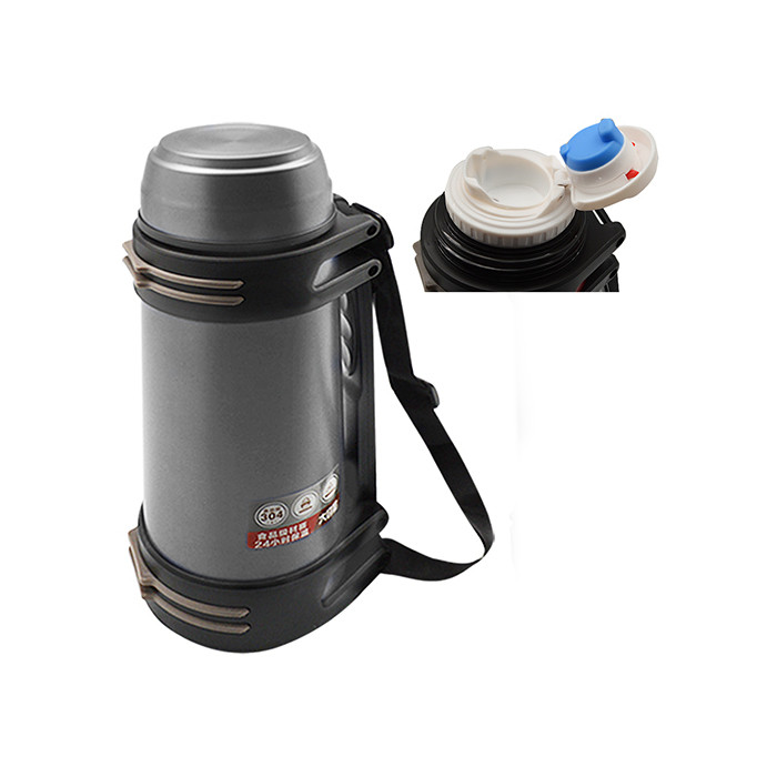 Термос залізний Shiny 2 л Stenson 1842-1, сірий (SHiz12647), фото 1