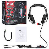 Навушники ігрові ONIKUMA LED K12, чорно-червоні, фото 7