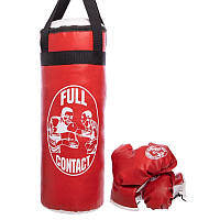 Боксерский набор детский (перчатки+мешок) h-52 см, d-20 см BO-4675-L, Красный