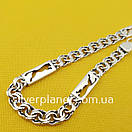 Срібний чоловічий браслет. Бісмарк зі вставкою. Чорнене срібло 925.19 см, фото 7