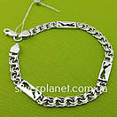 Срібний чоловічий браслет. Бісмарк зі вставкою. Чорнене срібло 925.19 см, фото 10