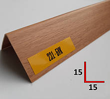 Декоративний ПВХ куточок 15х15, 2,7 м Бук