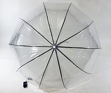 Парасолька тростина прозора купол 10 спиць без принта Напівавтомат Жіноча купольна парасолька, фото 3