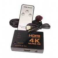 Активный HDMI switch 3 to 1 v1.4a переключатель 4K USB Питание, индикатор, пульт ДУ (100568)