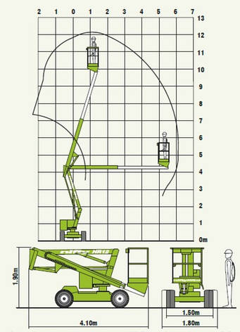Самохідний ліктьовий підіймач Nifty HR12 (Niftylift SP34) — колінчаста вишка HR12, фото 3