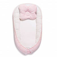 Кокон для новорожденных Twins Velvet 9064 с подушкой Розовый/Белый
