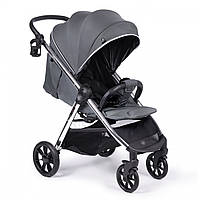 Коляска детская прогулочная Coletto Jazzy с дождевиком и подстаканником + чехол на ножки Темно-серый