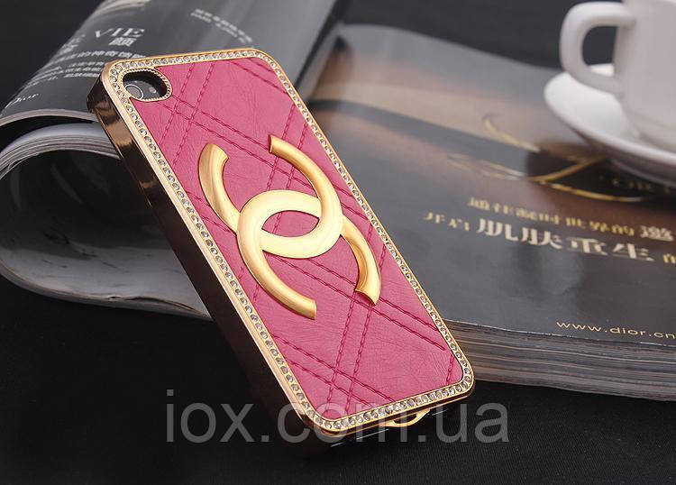 Рожевий чохол з камінням Swarovski для iPhone 4/4s