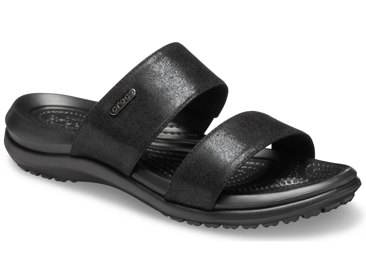 Шльопанці жіночі сандалії Крокси оригінал / Crocs Women's Capri Dual-Strap Sandal (206089), Чорні