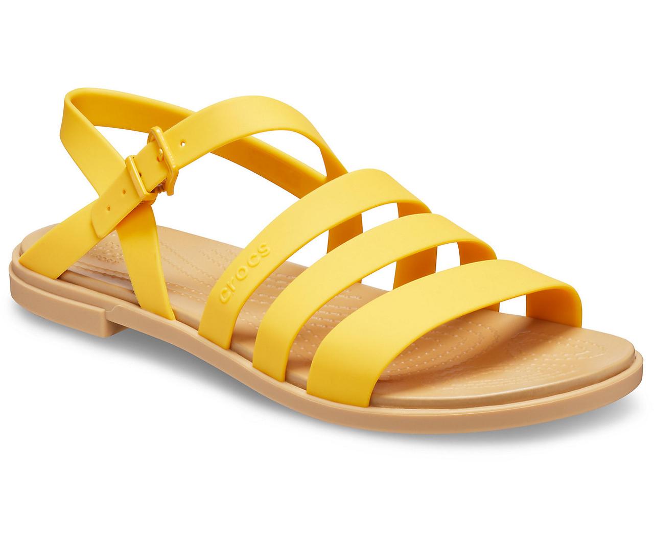 Босоніжки жіночі сандалі Крокси оригінал / Crocs Women's Tulum Sandal (206107), Жовті 38