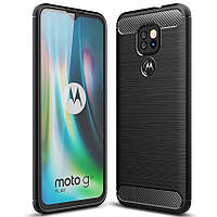 Чохол Carbon для Motorola Moto E7 Plus бампер протиударний Black