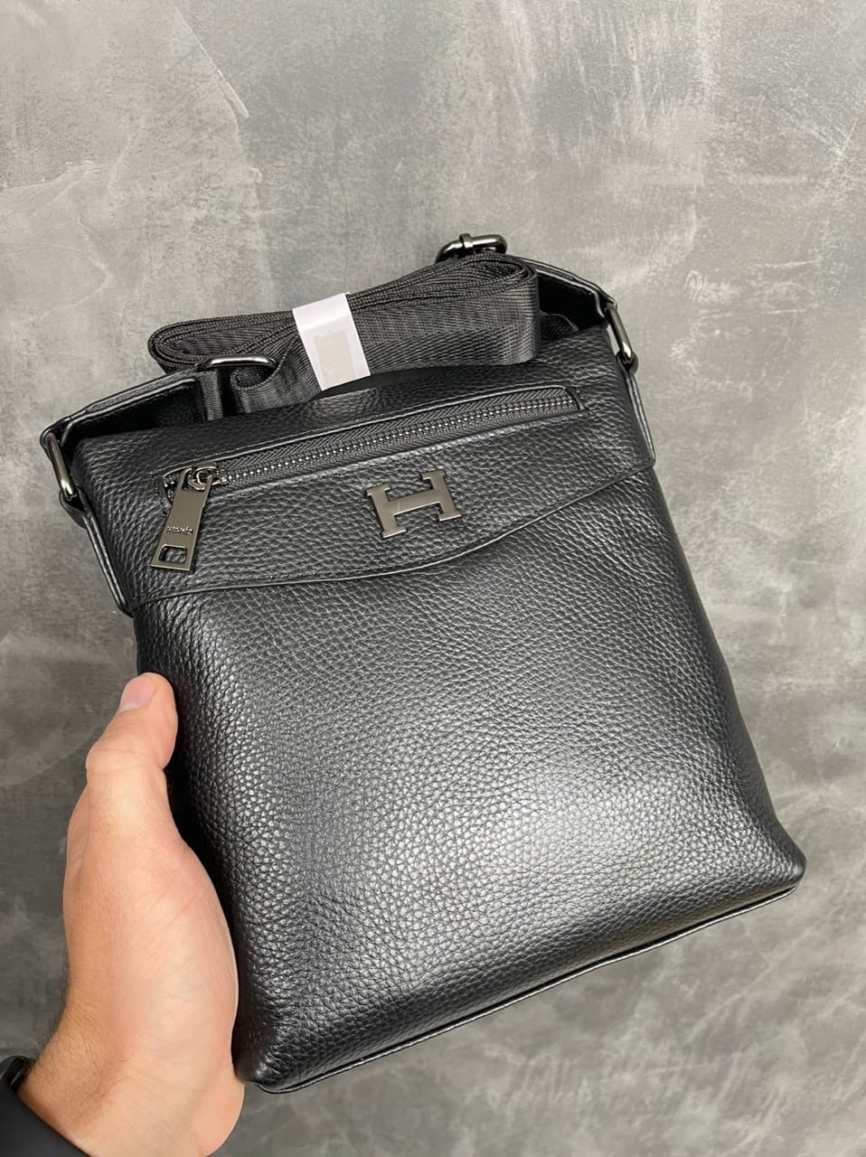 Чоловіча Чорна Сумка Месенджер Hermès