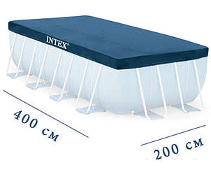 Тент для прямокутних каркасних басейнів Intex 28037, розмір 400-200см, фото 1