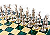 Елітні Шахи Ручної Роботи Manopoulos Ренесанс, В подарунок шахи ексклюзивні дерев'яний футляр 36х36 см Зелений, фото 3