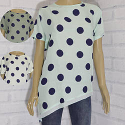 Футболка жіноча короткий рукав (принт горох), Qianzhidu (розмір 3XL)