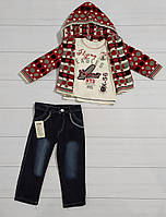 Комплект одежды 3-ка для мальчика (джинсы+футболка длинный рукав+кофта вязанная), Ecoo (размер 3(98))