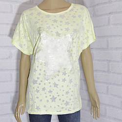 Футболка жіноча з коротким рукавом, паєтки, )Kivenst (розмір 3XL)