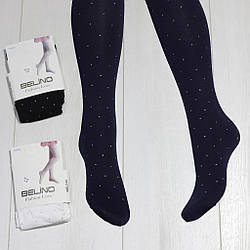 Колготи для дівчинки капронові 60 den, однотонні, точки з блискітками, Belino