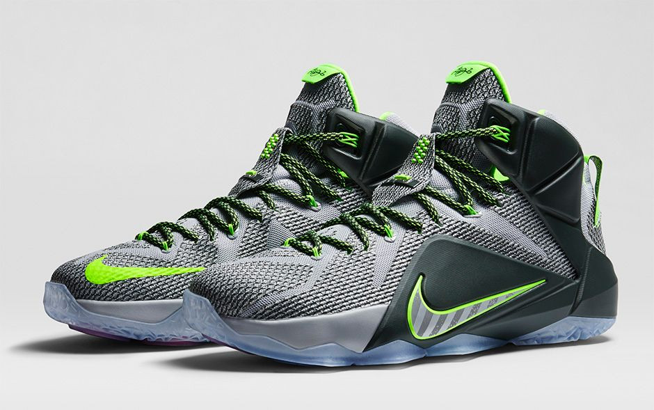 Nike Lebron 12 Grey/Black/Green