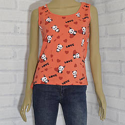 Майка жіноча із широкою бретеллю, малюнок Панди, Blue nco World (розмір L)