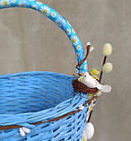 Блакитний дятячий пасхальний кошик з зайчиками для хлопчиків, фото 4