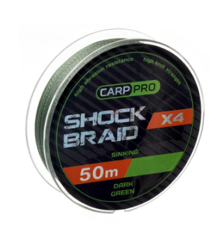 Шок-лідер Carp Pro Shock Braid PE X8 0.16 мм 25 м Dark Green, фото 2