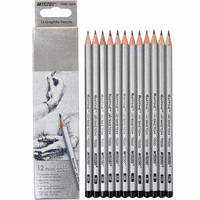 Набір графітових олівців різної твердості 2Н-8В, 12 шт. 7000-12CB MARCO