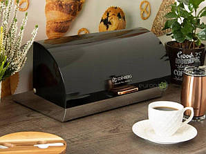 Хлібниця з неіржавкої сталі з відкидною кришкою 38x28x19 см Edenberg EB-113 Чорний