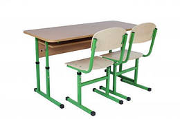 Комплект стол ученический 2-местный с полкой №4-6 + стул Т-образный №4-6
