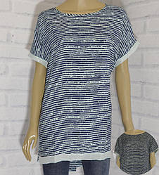 Футболка жіноча короткий рукав з паєтками (принт смужка), Qianzhidu (розмір 5XL)