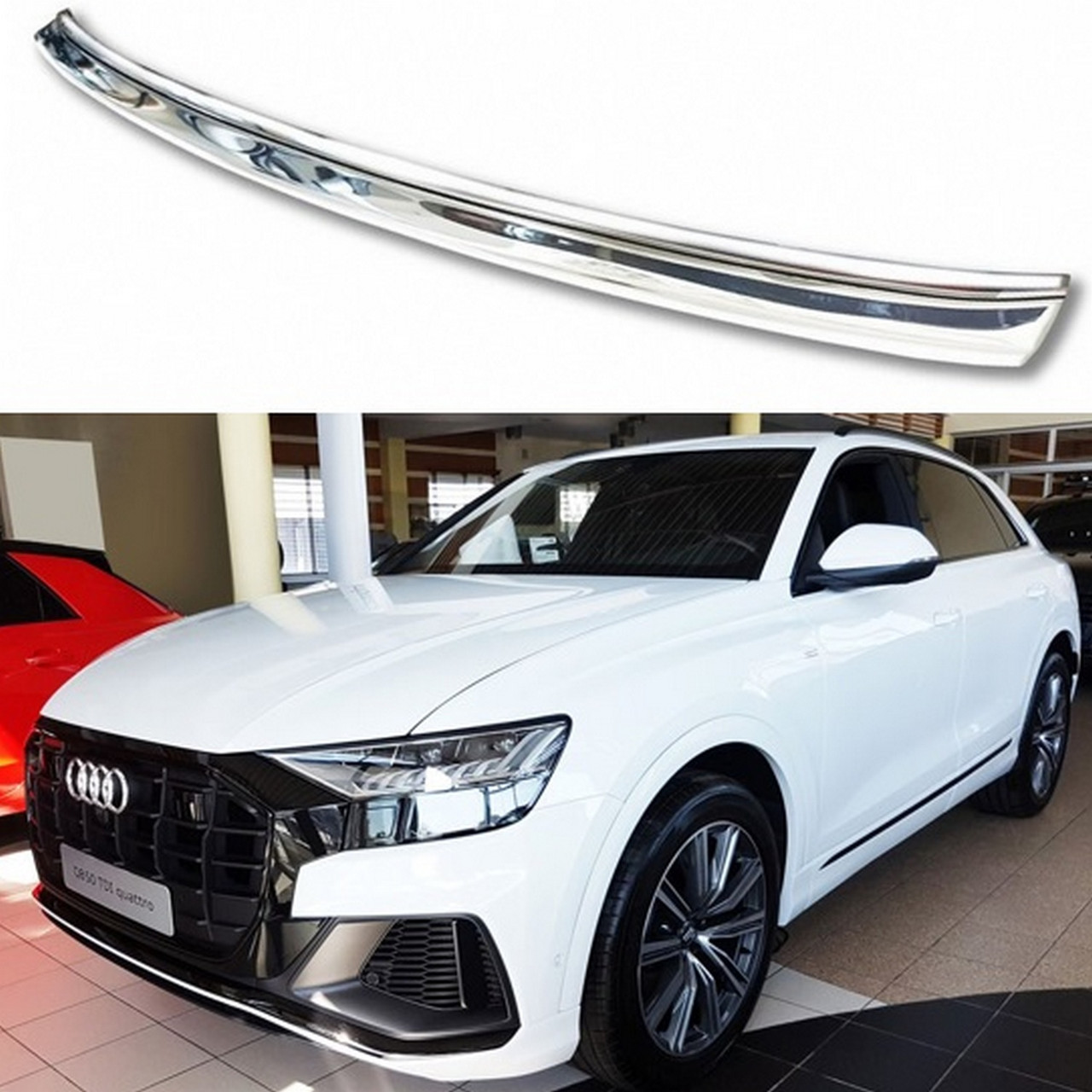 Захисна накладка на задній бампер для Audi Q8 2018+ /нерж.сталь/