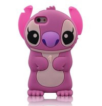 Силіконовий рожевий чохол "Ститч" для Iphone 5/5s