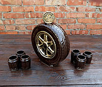 Набор для алкоголя "Запаска" Nokian - штоф с рюмками, подарочный набор для спиртного