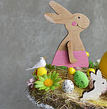 Пасхальна композиція зі свічкою. Псхальні зайчики, фото 3