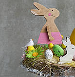 Пасхальна композиція зі свічкою. Псхальні зайчики, фото 4