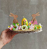 Пасхальна композиція зі свічкою. Псхальні зайчики, фото 6