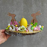 Пасхальна композиція зі свічкою. Псхальні зайчики, фото 8