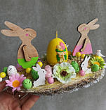 Пасхальна композиція зі свічкою. Псхальні зайчики, фото 5
