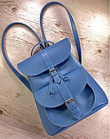 124-2 Натуральная кожа Городской голубой женский кожаный рюкзак из натуральной кожи Сумка-рюкзак женский кожа