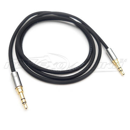 Аудіокабель AUX 3.5 mm jack mini HQ метал, у екрані, фото 3