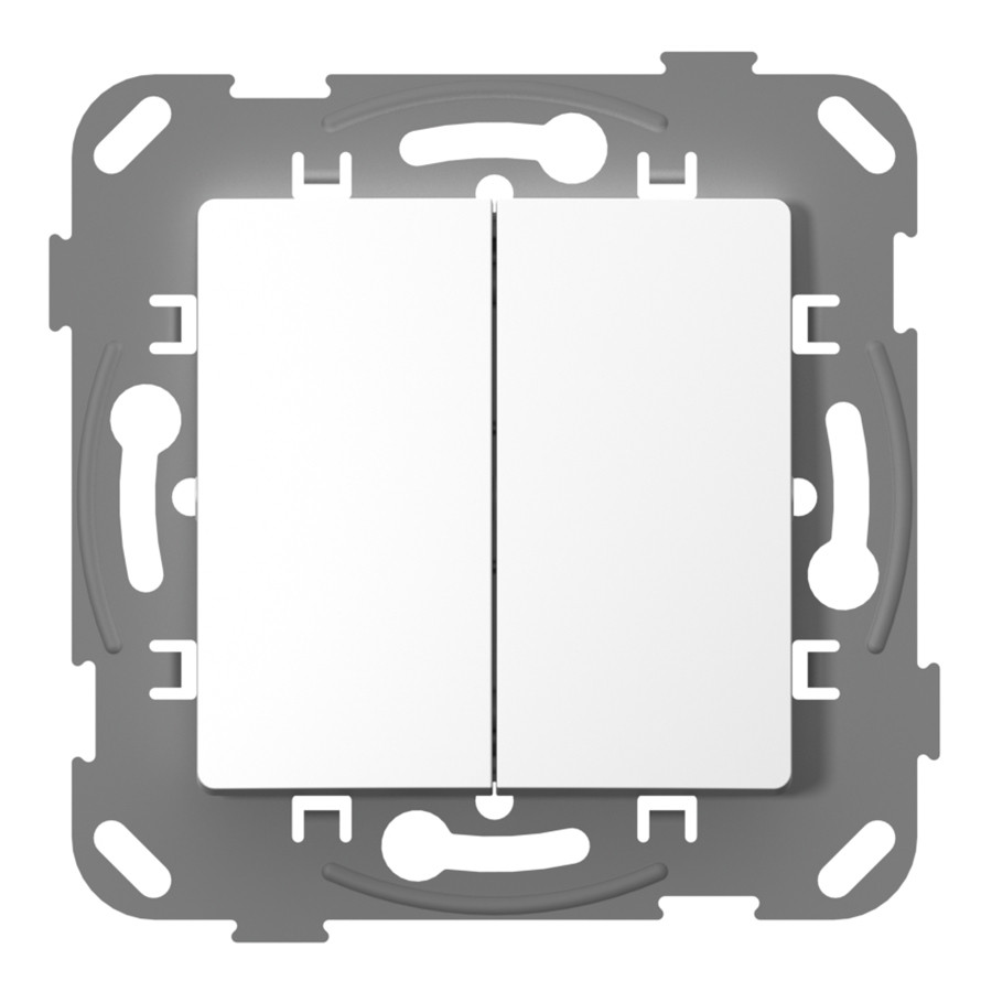 Вимикач  2-кл. прохідний PLANK, білий (арт. PLK0221031), фото 1