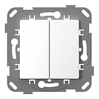 Вимикач  2-кл. прохідний PLANK, білий (арт. PLK0221031)