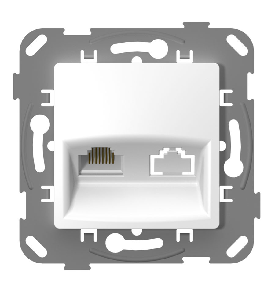 Розетка комп. 1-а RJ-45 Cat.6 PLANK, білий (арт. PLK0731031), фото 1