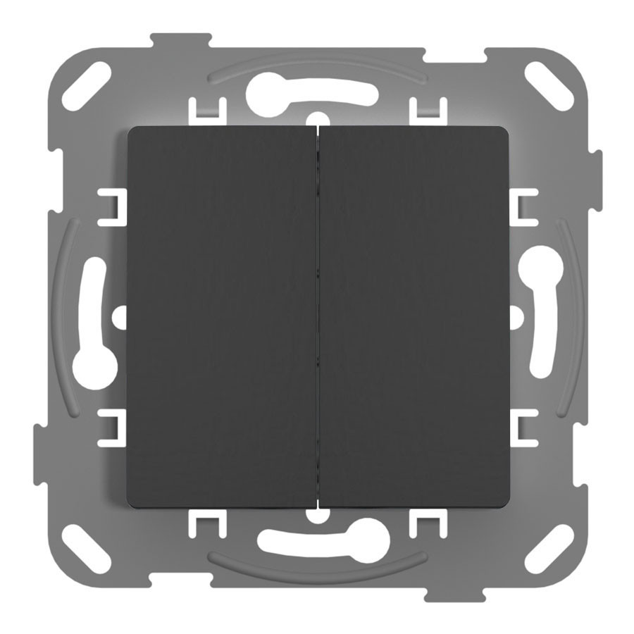 Вимикач 2-кл. прохідний PLANK, антрацит (арт. PLK0221241), фото 1