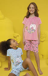 Піжама дитяча для дівчинки (футболка короткий рукав + шорти), Donella (розмір 4/5)