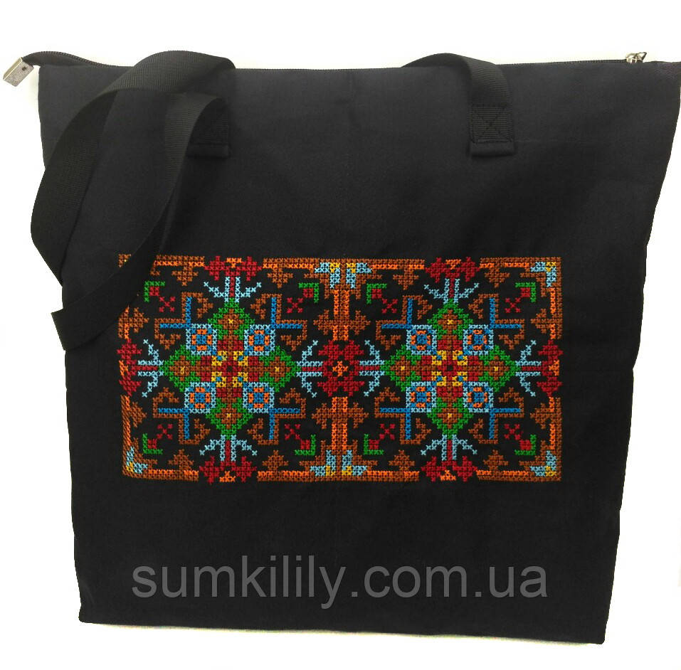 Текстильна сумочка з вишивкою Шопер 7, фото 1