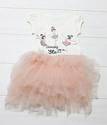 Плаття для дівчинки короткий рукав, фатинова спідниця, Балерини, Breeze