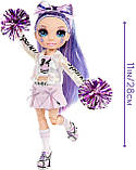 Лялька Рейнбоу Хай Віолетта Віллоу — Rainbow High Cheer Violet Willow 572084 Чирлідер 28 см Оригінал, фото 4