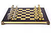 Елітні шахи подарункові для дорослих Manopoulos Міньонскій воїн латунь в дерев'яному футлярі 36х36см Червоний, фото 2