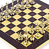 Елітні шахи подарункові для дорослих Manopoulos Міньонскій воїн латунь в дерев'яному футлярі 36х36см Червоний, фото 5